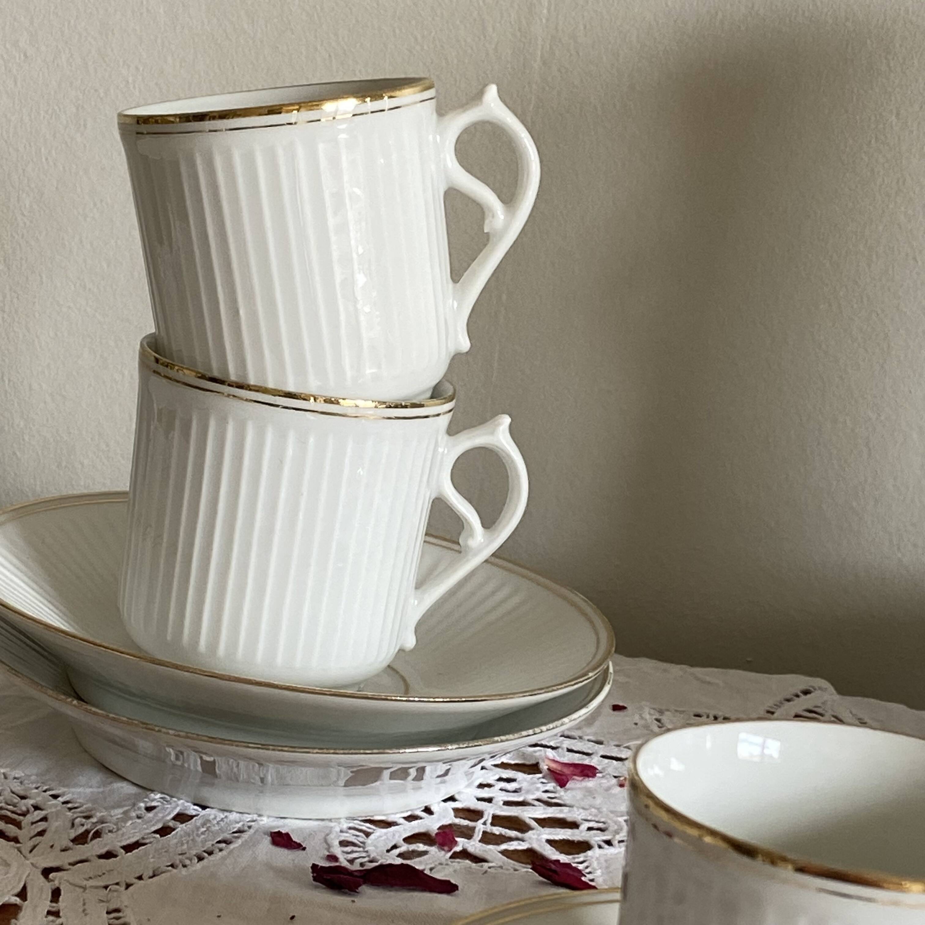 5 antique porcelain espresso coffee cups