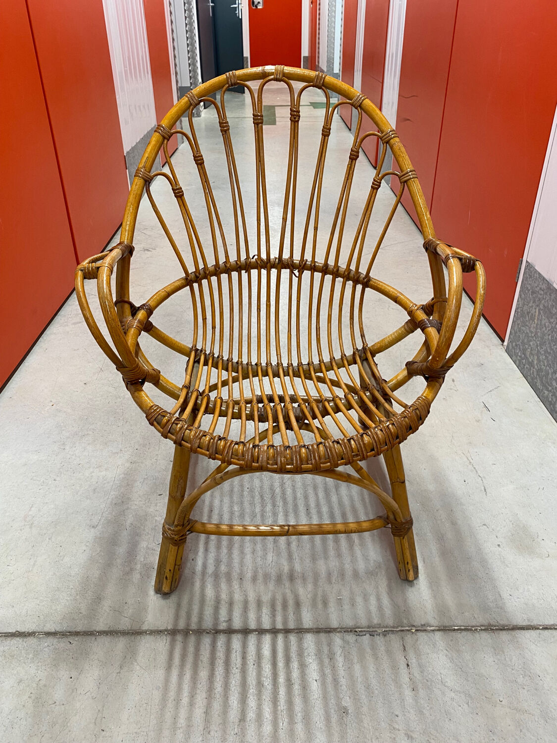 Rattan and bamboo armchair