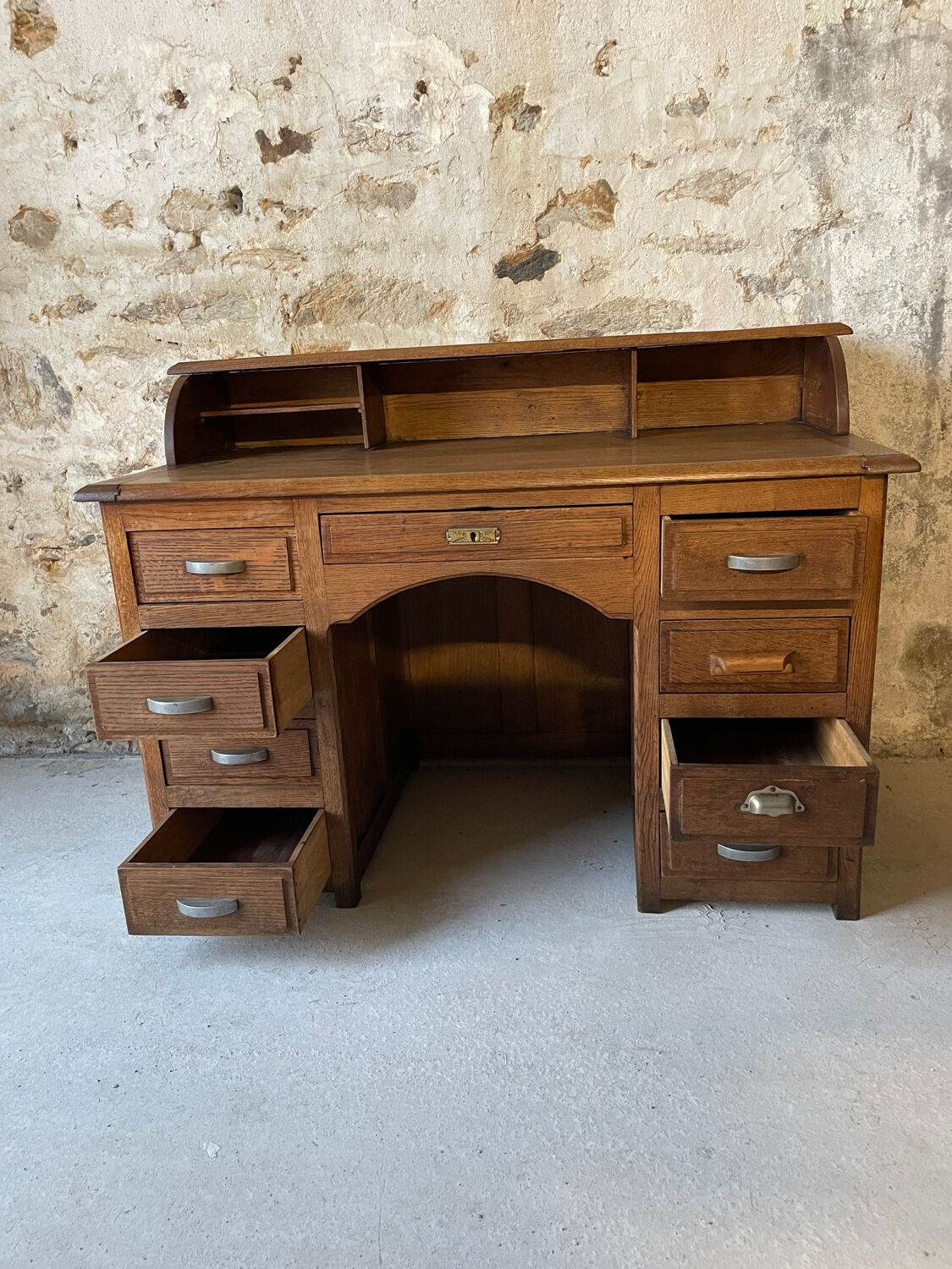 Antique solid oak desk