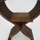 Vintage Savonarola chair with lion head, wood, Italy, 1950s