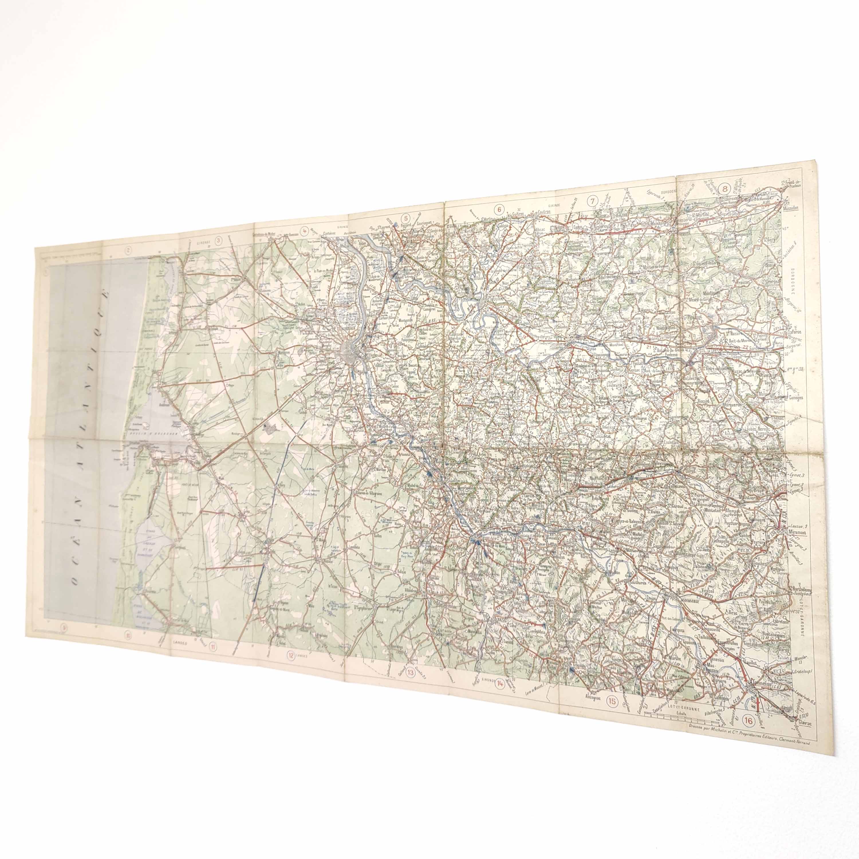 Michelin map Bassin d'Arcachon Bordeaux 1920