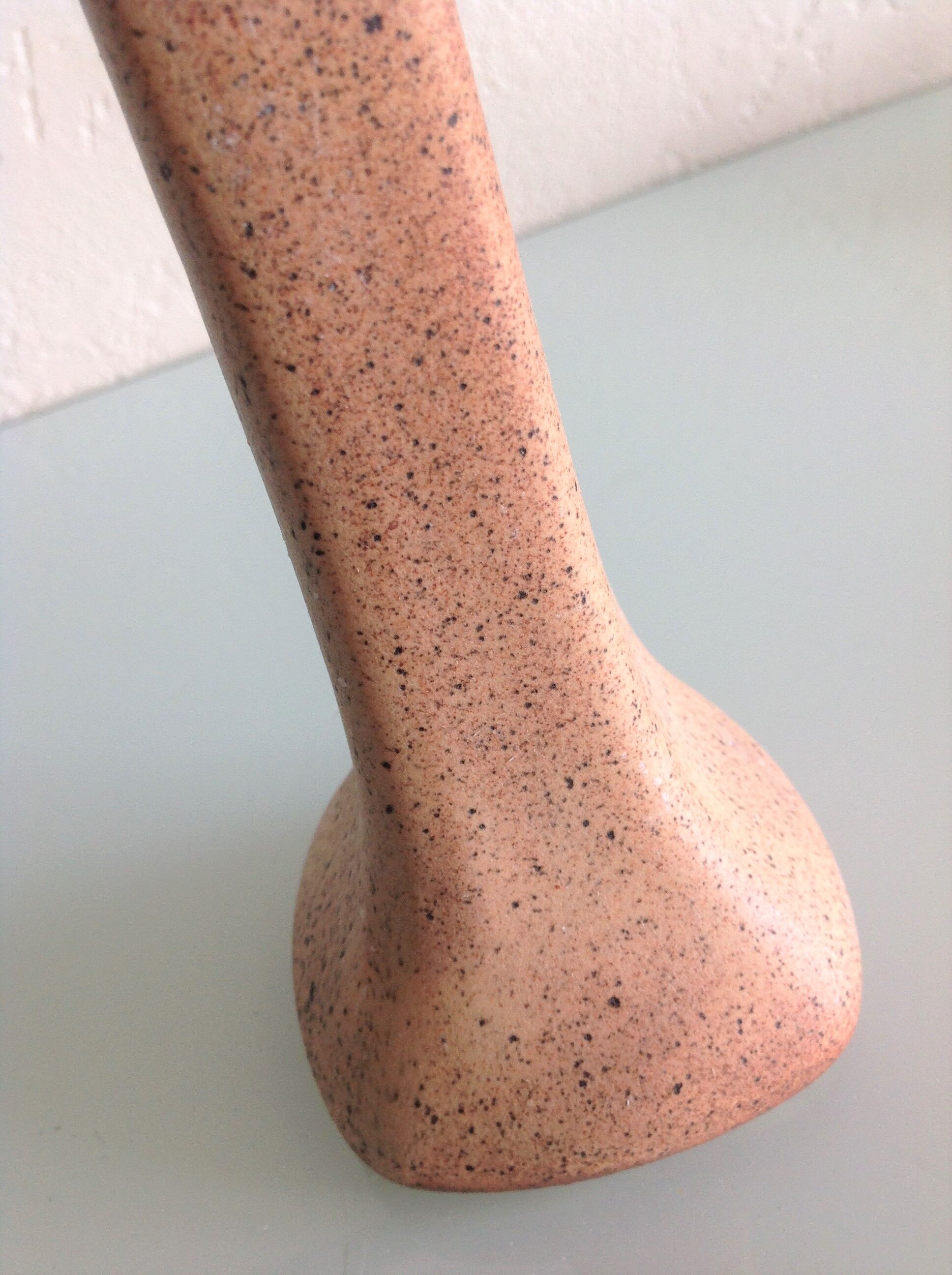 Vase soliflore in beige cermal from Vallauris / vintage 60s-70s