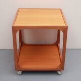 Table d'appoint cube des années 1960 en merisier, Wilhelm Renz