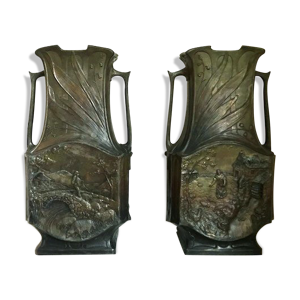 Paire de vases en régule - jean garnier