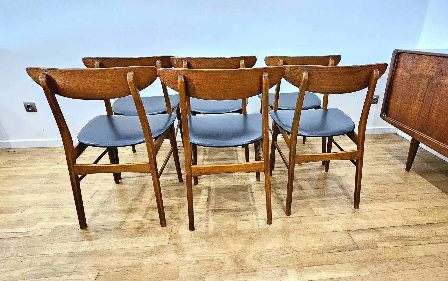 6 Danish teak chairs farstrup model monaco