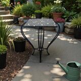 Vintage blue mosaic coffee table / plant table / side table