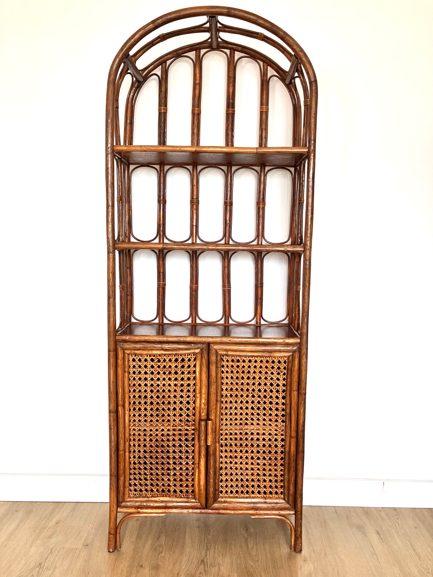 Bamboo rattan bookshelf