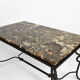 Table basse en fer forgé patiné et marbre, circa 1940
