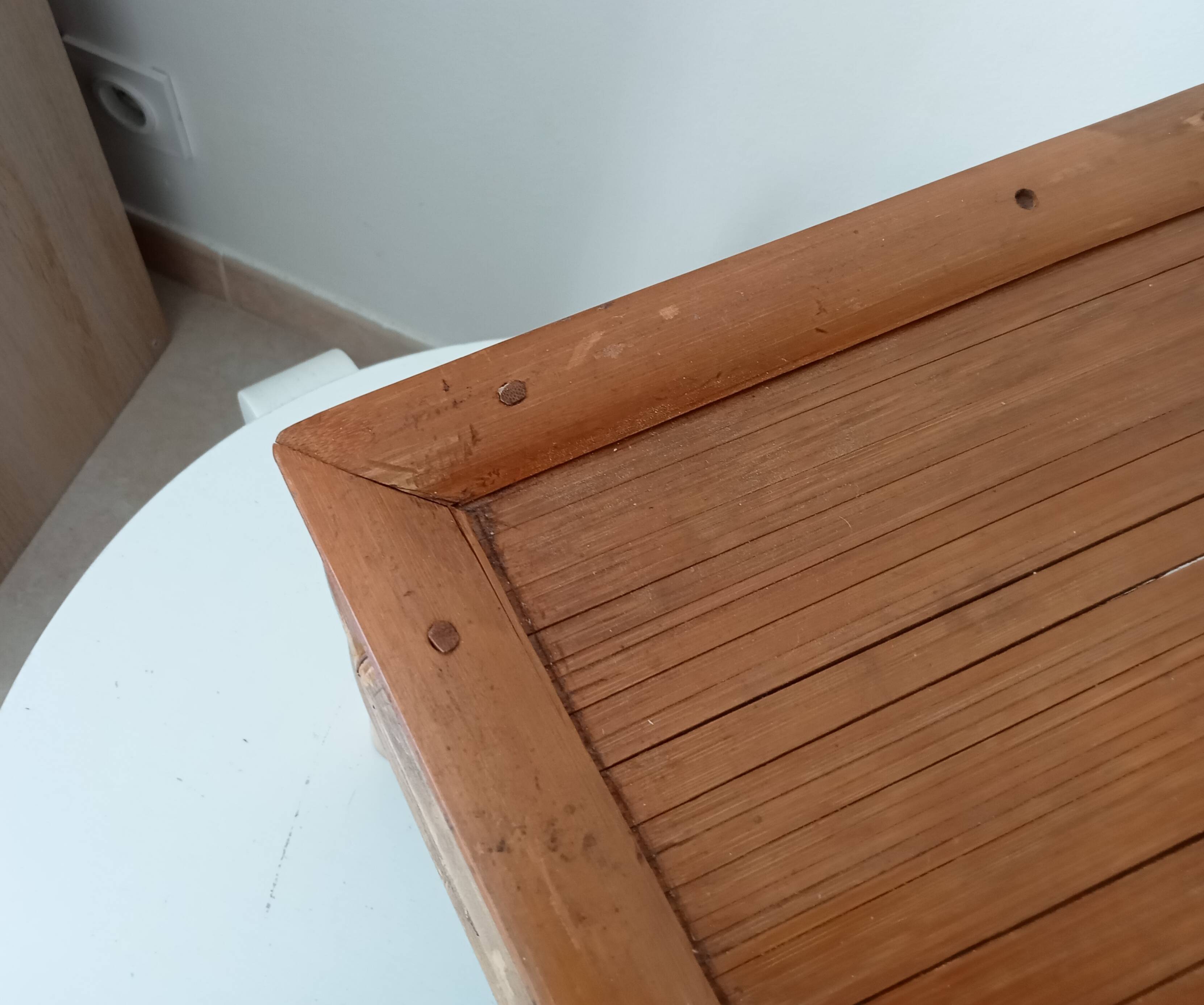Vintage bamboo bedside table from the 70s.