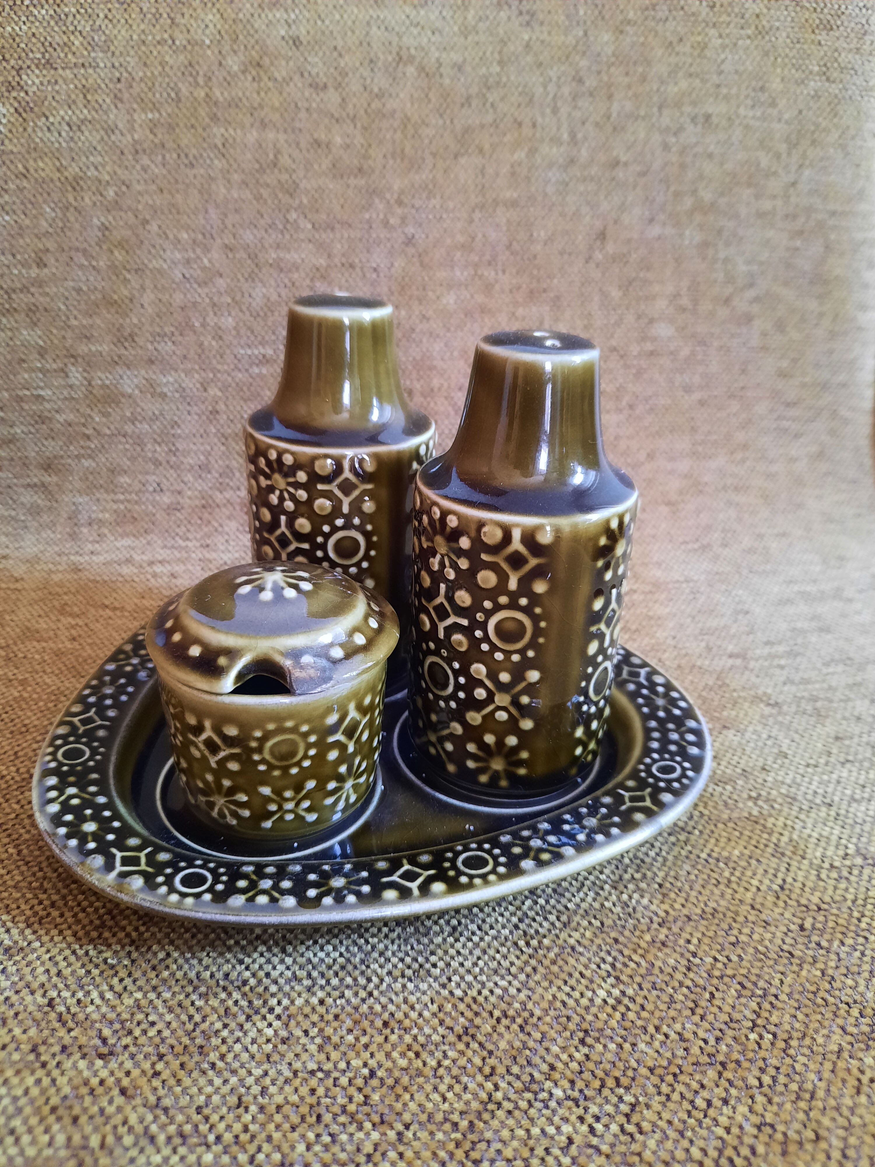 Vintage ceramic condiment set