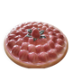 Vintage dessert plate in glazed ceramic with strawberry design, 1950s-1970s.