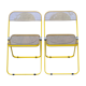 Yellow Plia folding chairs by Giancarlo Piretti for Castelli, 1960
