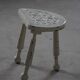 Tripod wooden stool with carved details, early 20th century Danish, 1930s.