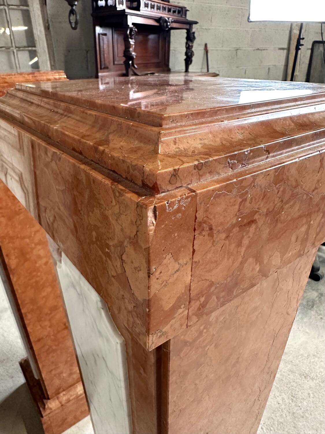 Pair of 20th century marble columns