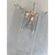 Venied-White Alabastro Strips “Listelli” Murano Glass Wall Sconce