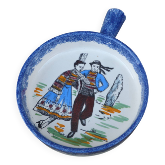 Small vintage Breton ceramic handmade dish