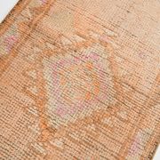 3x13 pale pink & orange turkish runner rug 82x403cm
