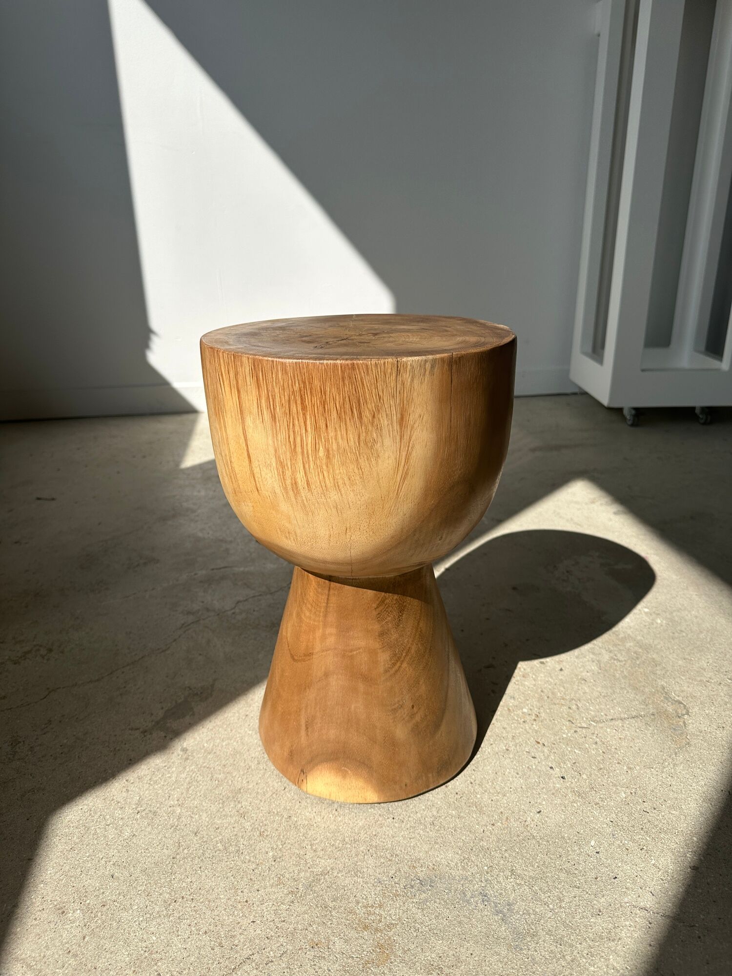 End of sofa, stool, modular furniture in monoxyl suar