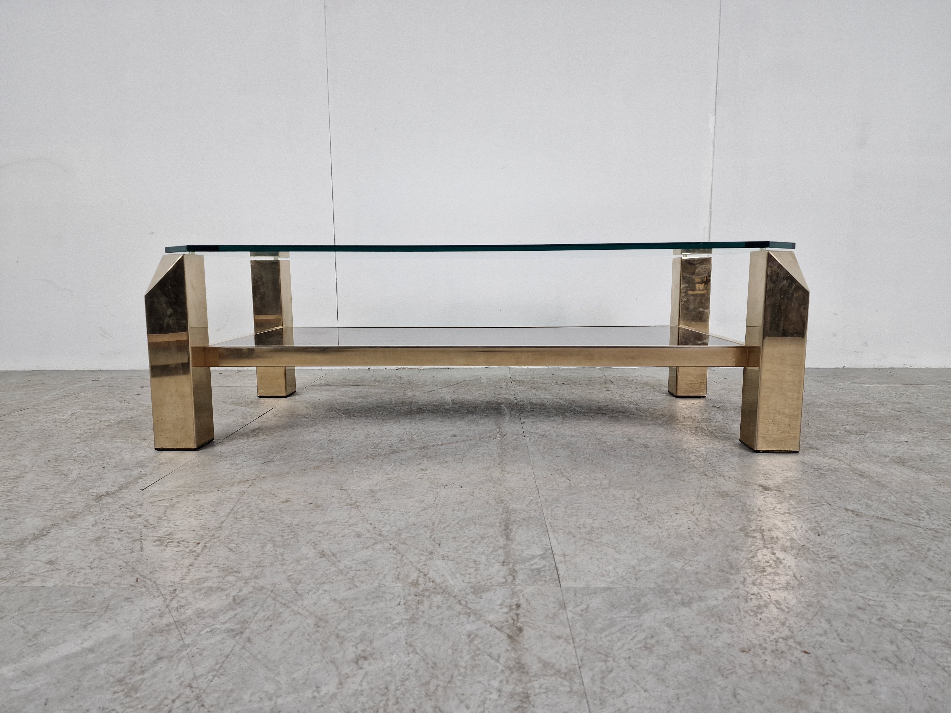 Vintage golden coffee table, 1970