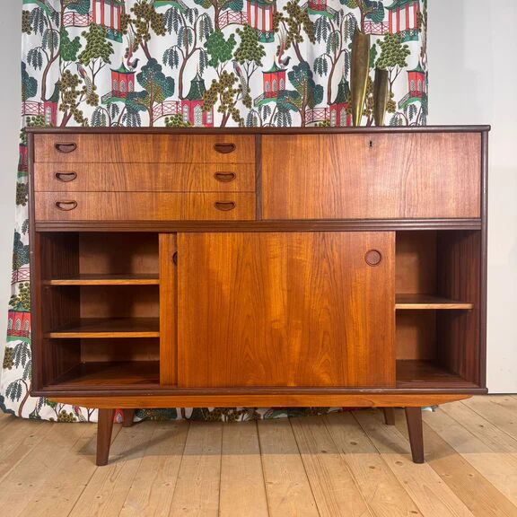 Vertical Danish teak sideboard, 1960s
