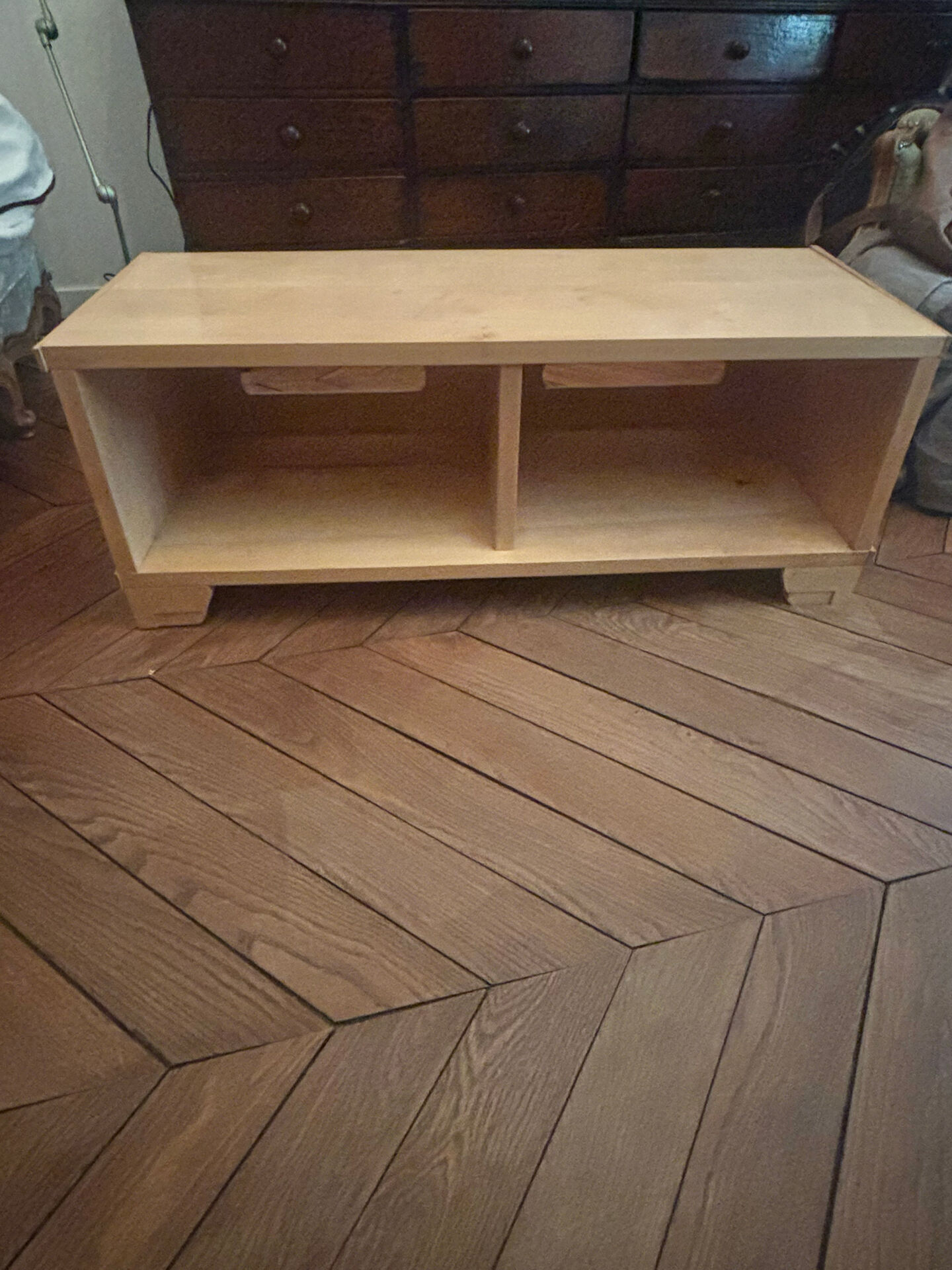 Solid sycamore hi-fi furniture in Art Deco style