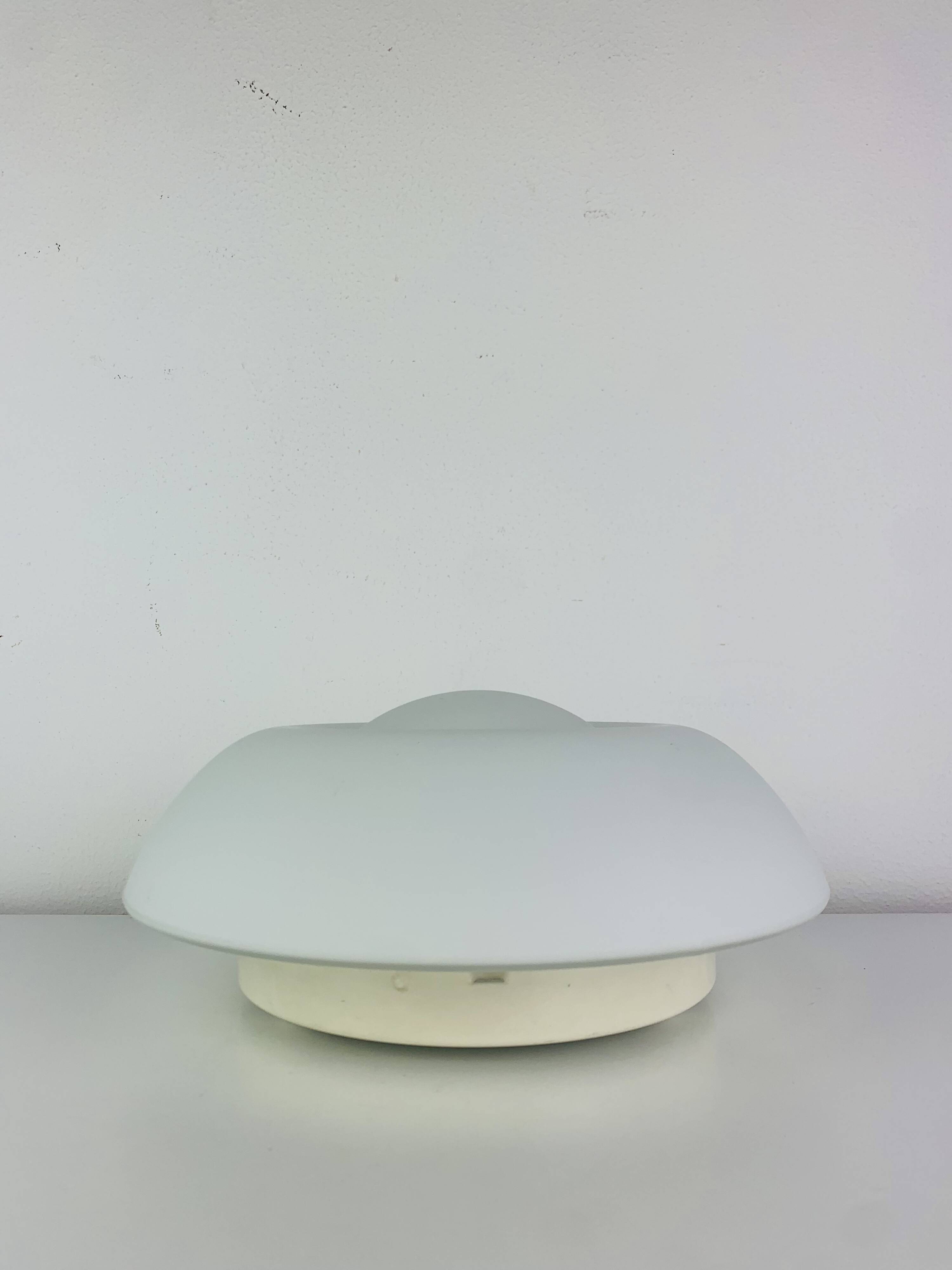 Vintage opaline wall light from the 1980s, ceiling light.