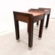 Pair of bedside tables in mahogany and stained oak, France 1980.
