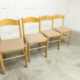 Modernist convertible oval table set and 4 matching chairs 1990
