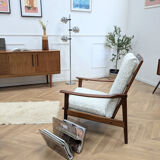 Vintage reupholstered Scandinavian armchair