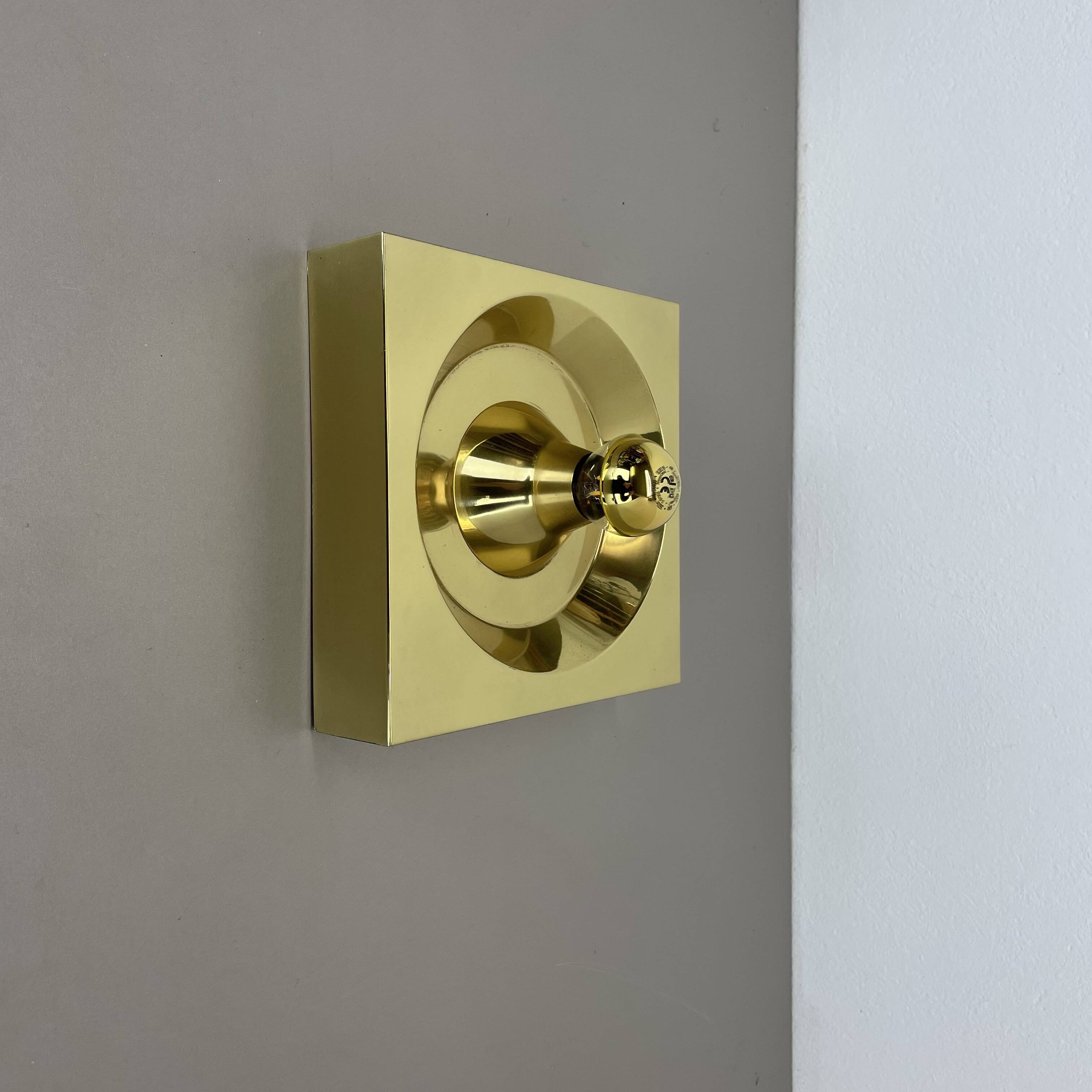 Rare Brass Pop Art Metal Wall Light by Klaus Hempel for Kaiser Leuchten, 1970s