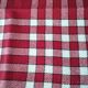 6 red and white cotton vintage napkins
