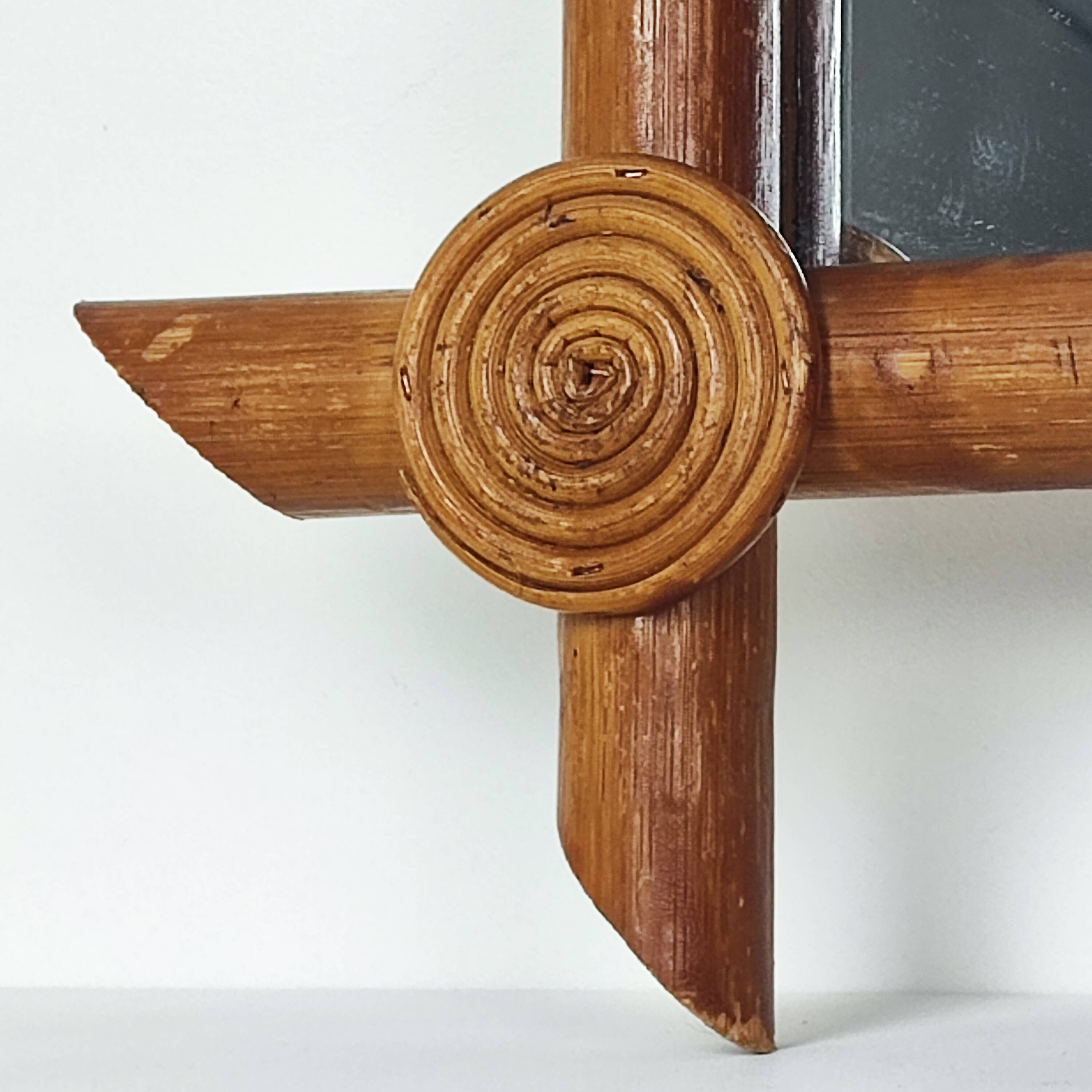 Bamboo and rattan mirror 80'