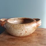 Plat légumier soupière en grès de Puisaye signé Jean-Pierre Prud’homme