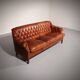 Canapé Chesterfield en cuir vieilli