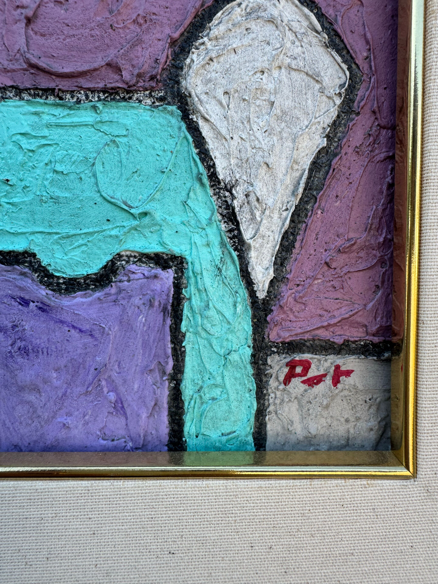 Abstract geometric coloured painting