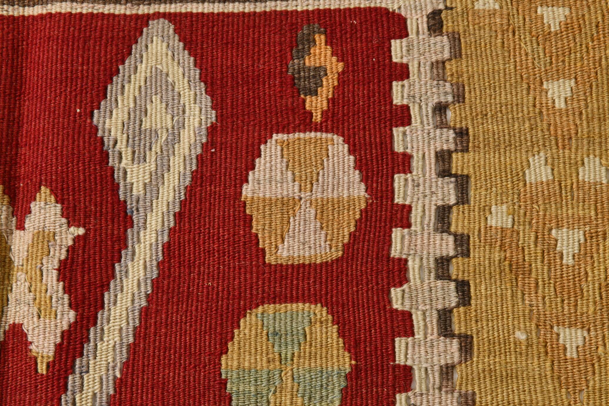 3x5 Small Size Vintage Kilim Area Rug, Ethnic Pattern Kilim, 95x143 cm