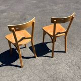 Set of two wooden bistro chairs