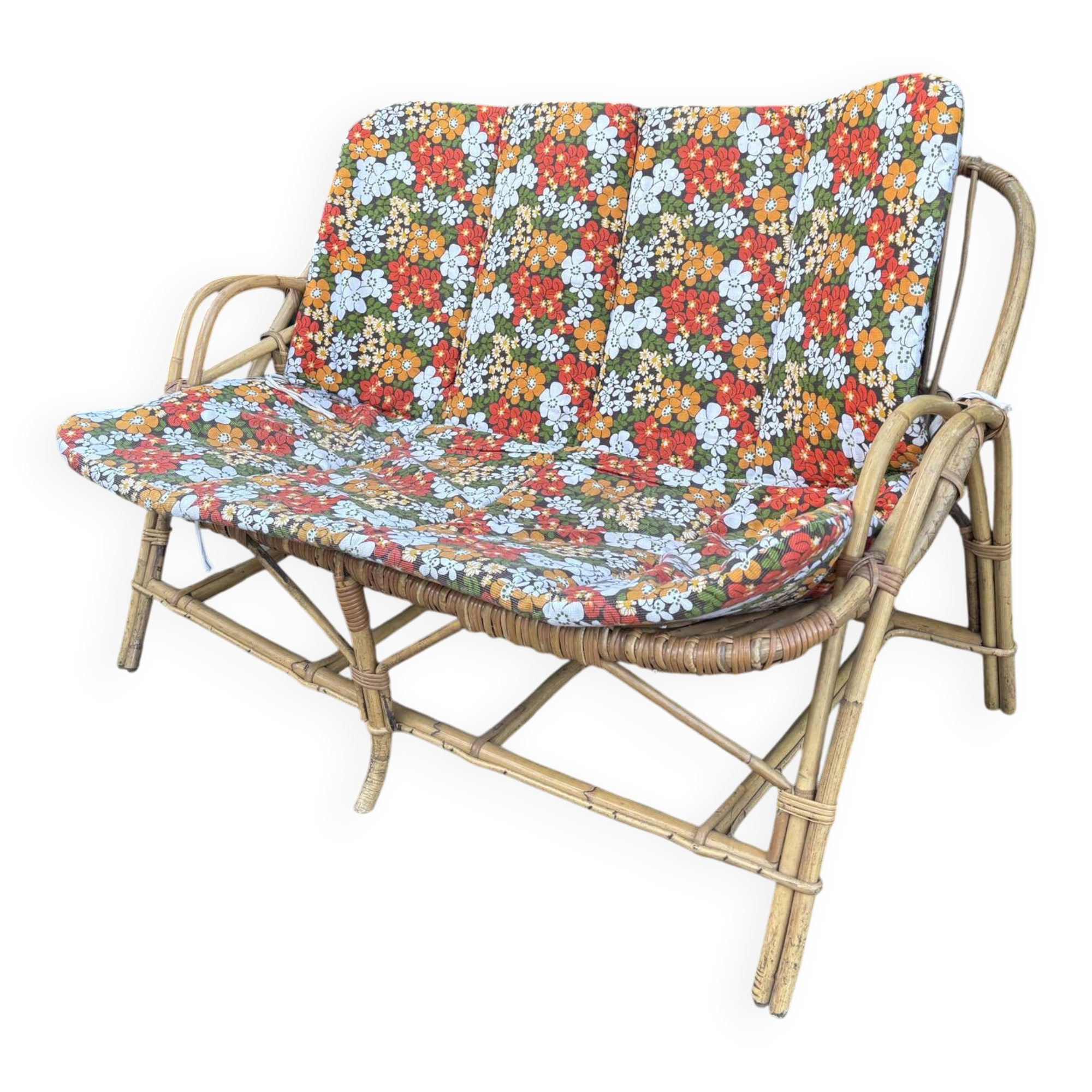 Rattan bench sofa