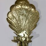 Swedish brass wall sconce from the mid-century for two candles.