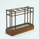Art Deco Amsterdam School umbrella stand in bonze and oak, The Netherlands, 1920s