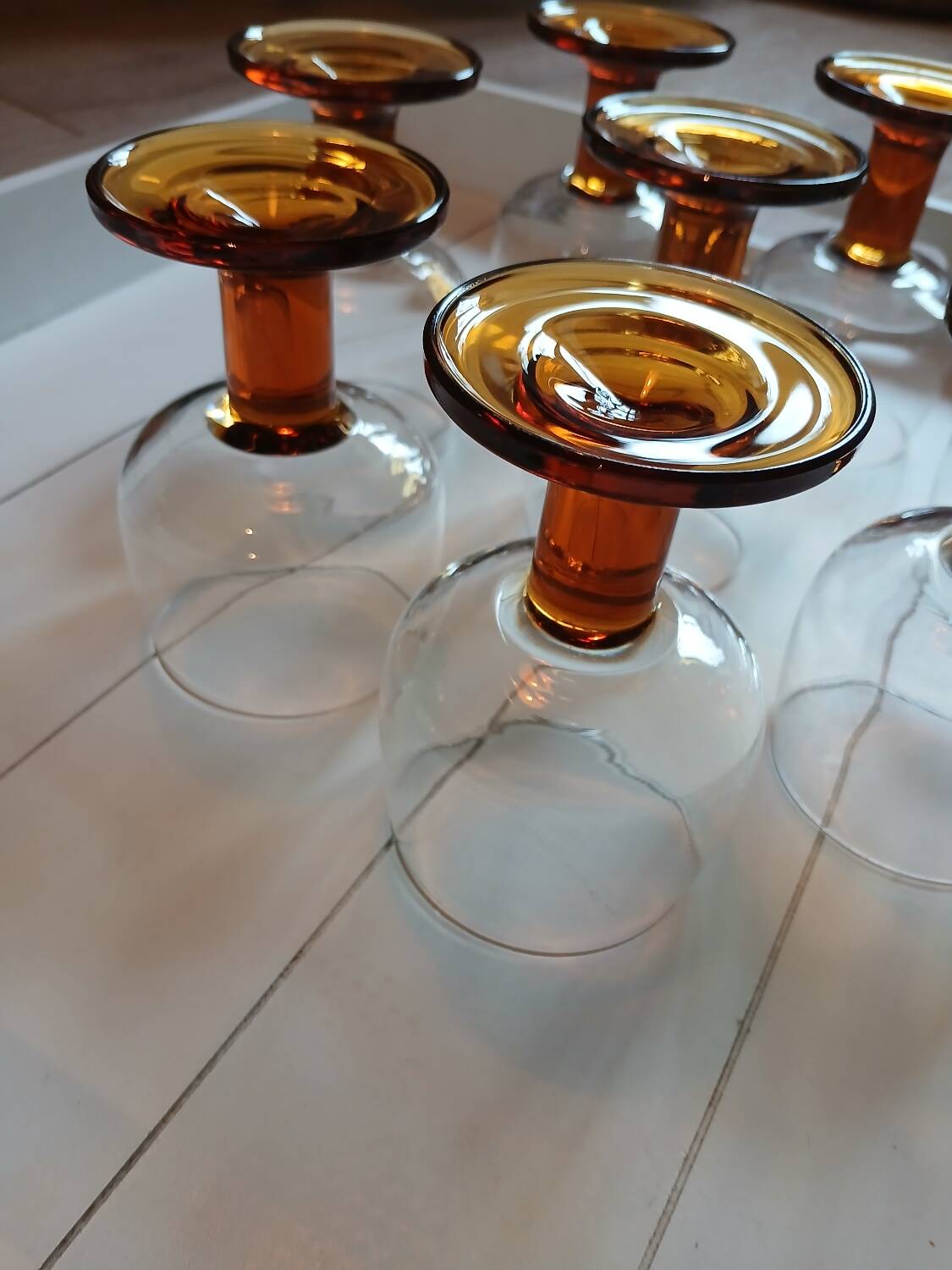 8 vintage wine/water stemmed glasses