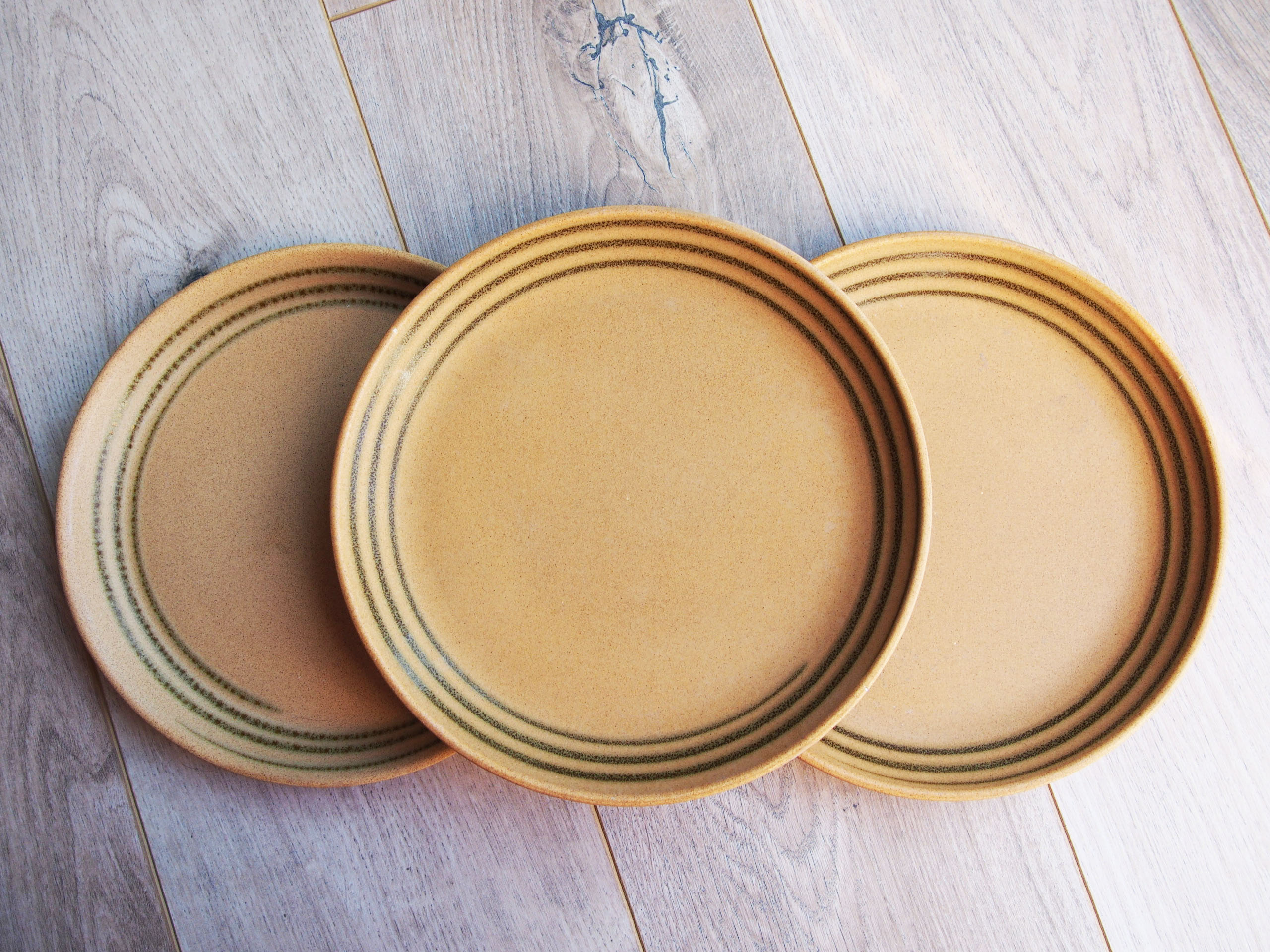 Three dinner plates in sandstone Sarreguemines