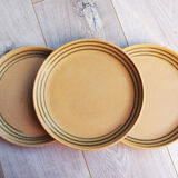 Three dinner plates in sandstone Sarreguemines