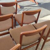 Series of 6 teak chairs around 1960