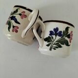 Duo de tasses anciennes Saint-Amand – Décor floral 4146 (années 1930–50)