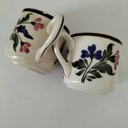 Pair of antique Saint-Amand cups – Floral decoration 4146 (1930s–50s)