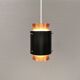 Petite suspension danoise des années 1980 de couleur cuivre et noire