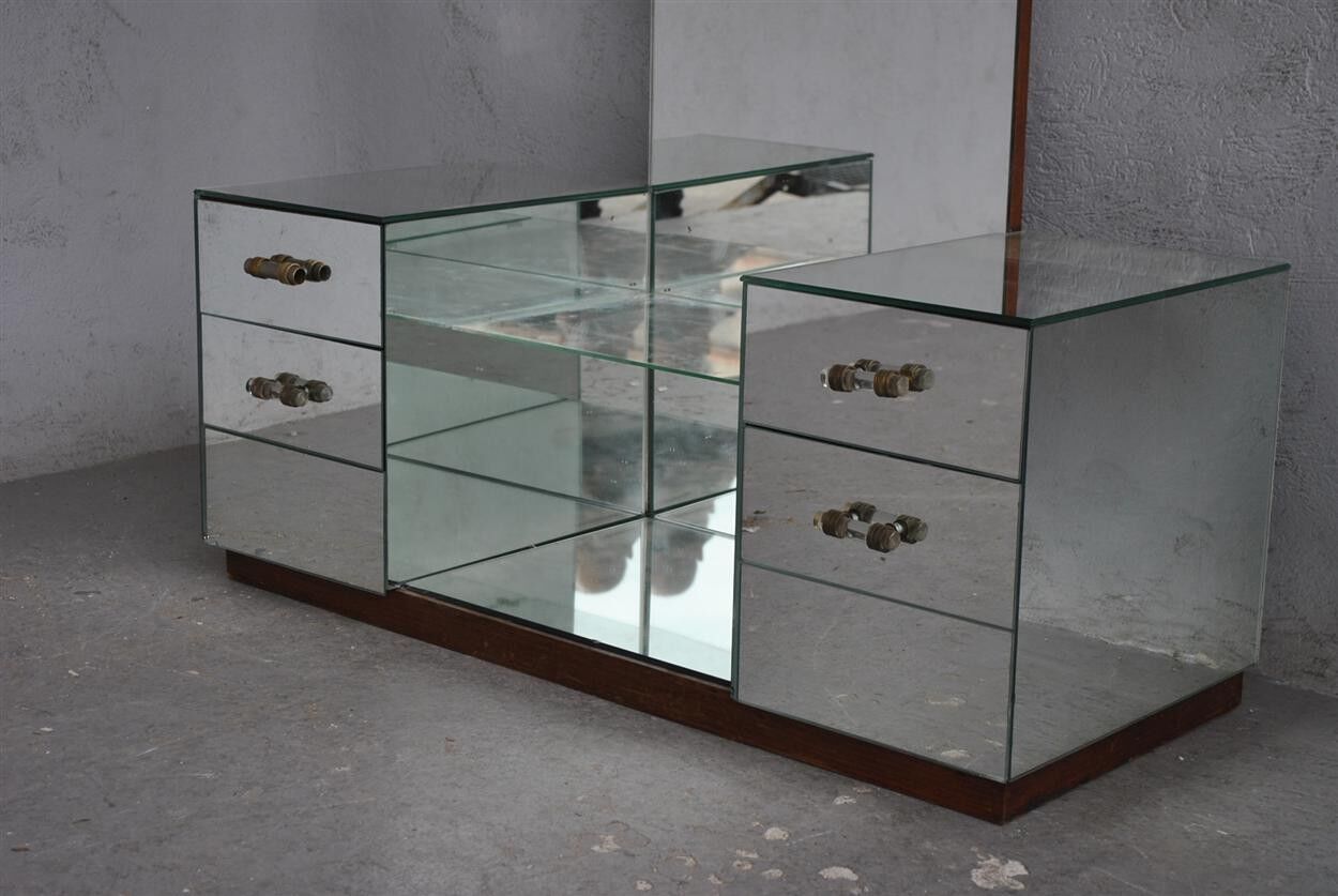 Dressing table mirror style 1940-6 drawers