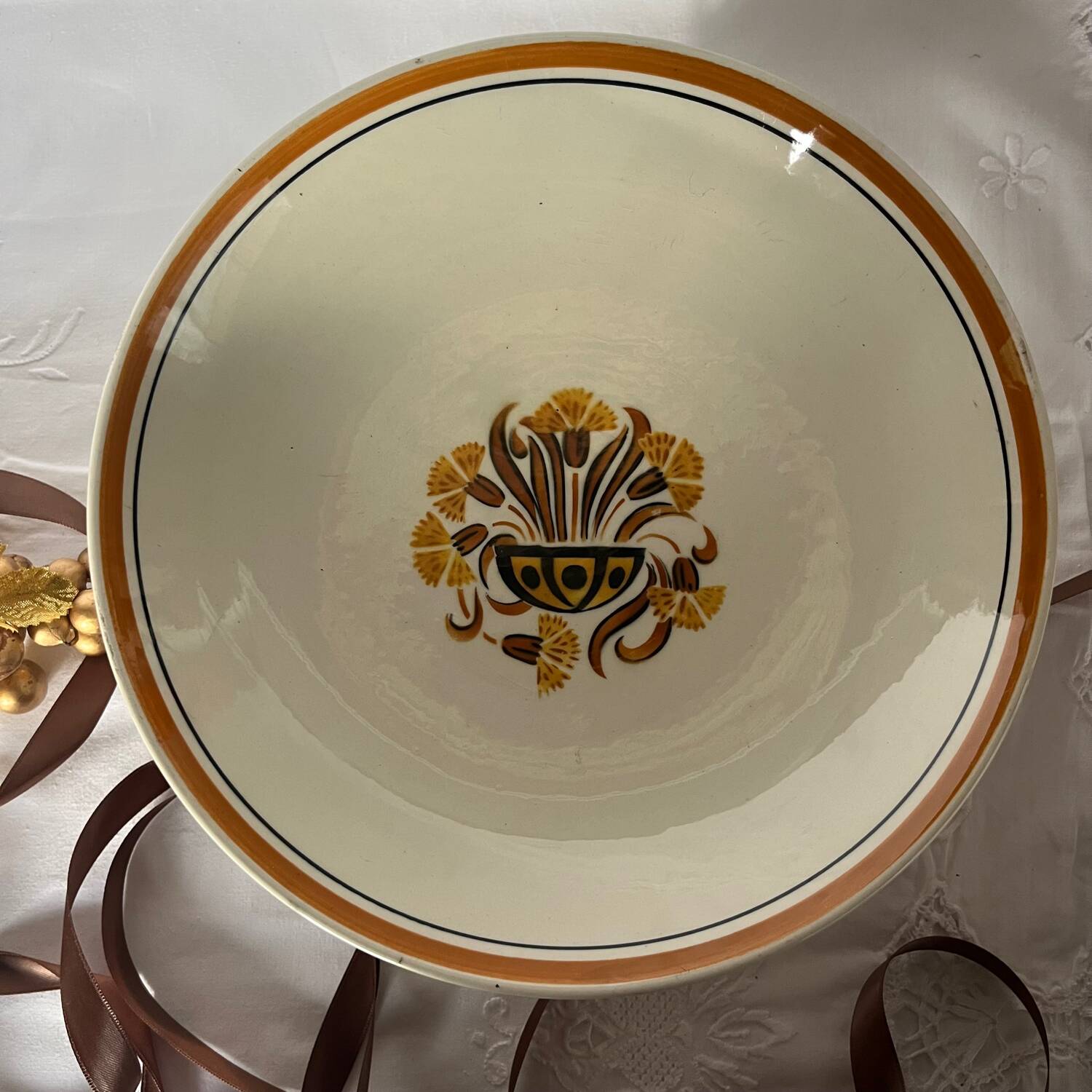 2 Creil and Montereau compote dishes