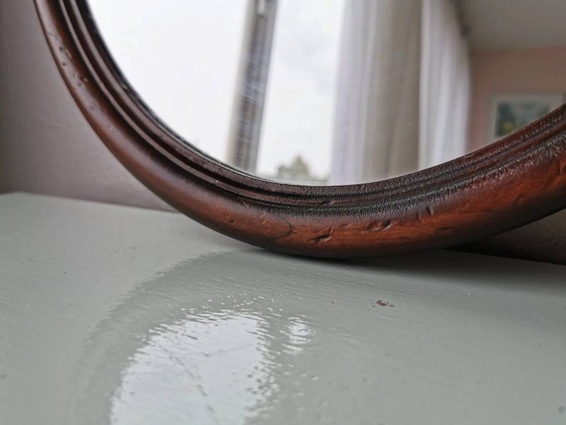 Vintage oval mirror from the 70s 45x35cm